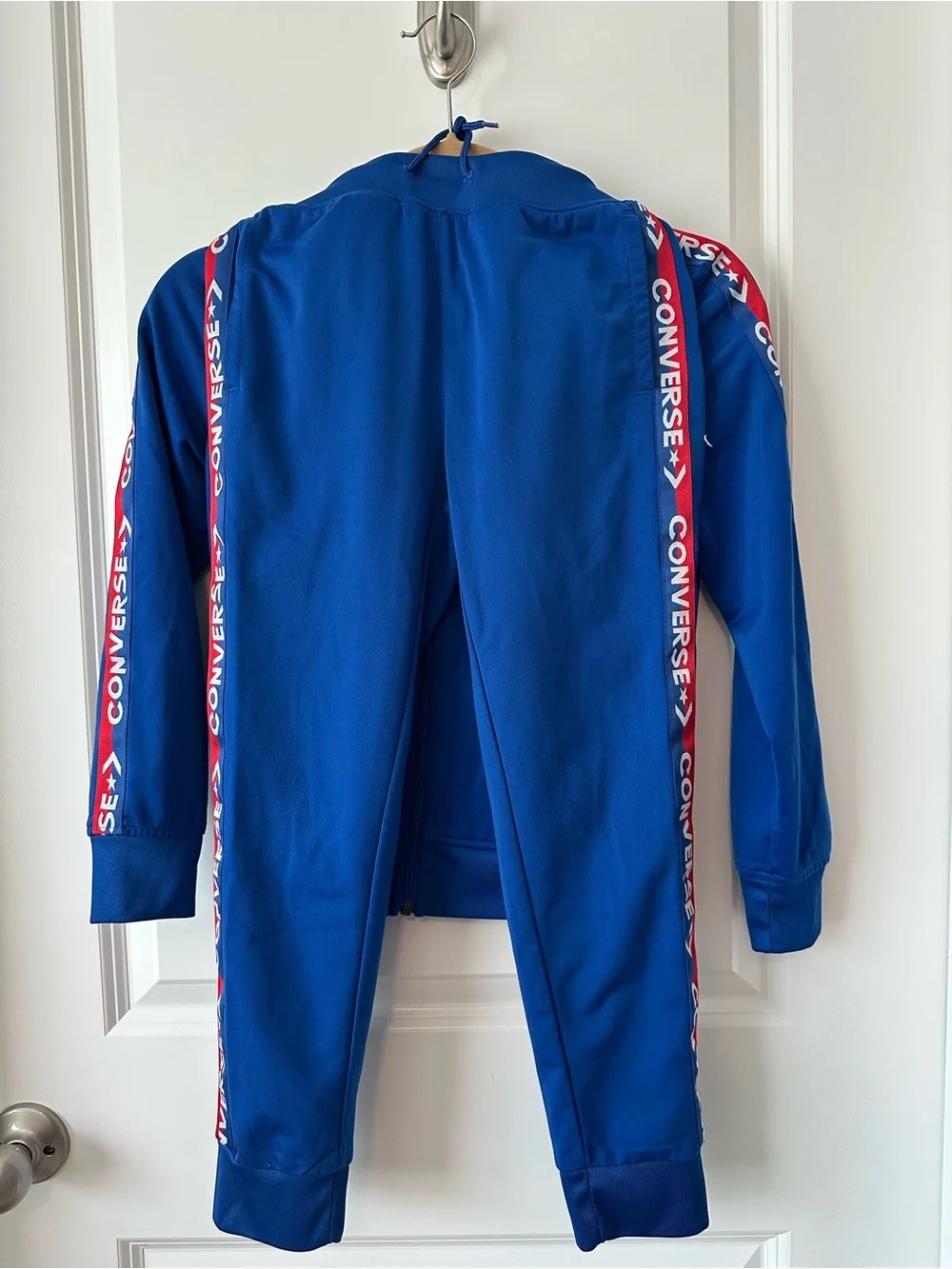 Converse Royal Blue Track Jacket and Pant Set with Red & White Logo Trim